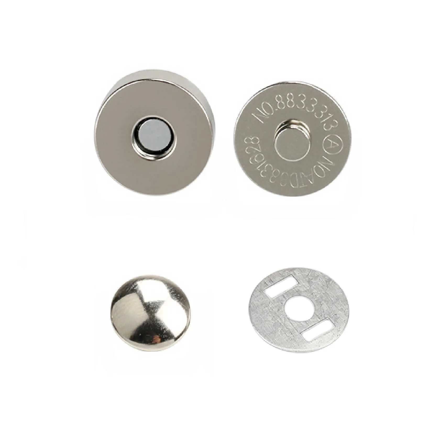 14x3.5mm Single Rivet Magnetic Snaps (50-sets)