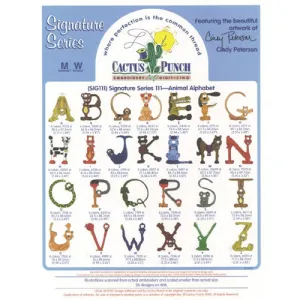 Animal Alphabet 1 Embroidery CD by Cactus Punch