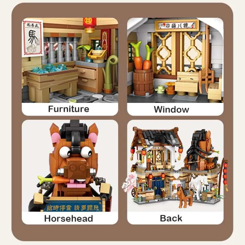 Creative Chinese Adventure Shops Building Blocks