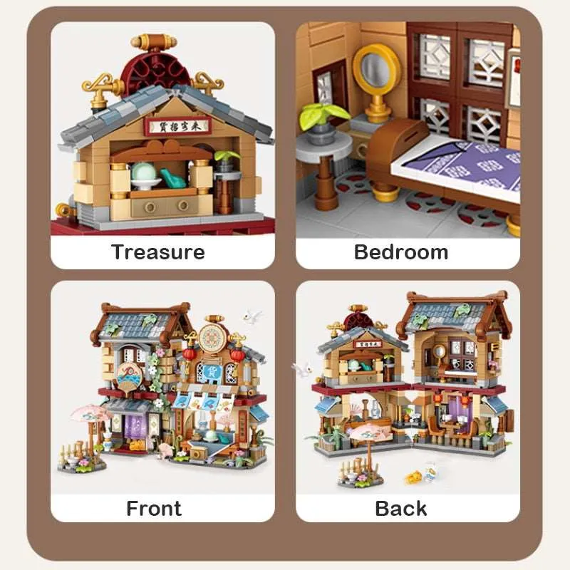 Creative Chinese Adventure Shops Building Blocks