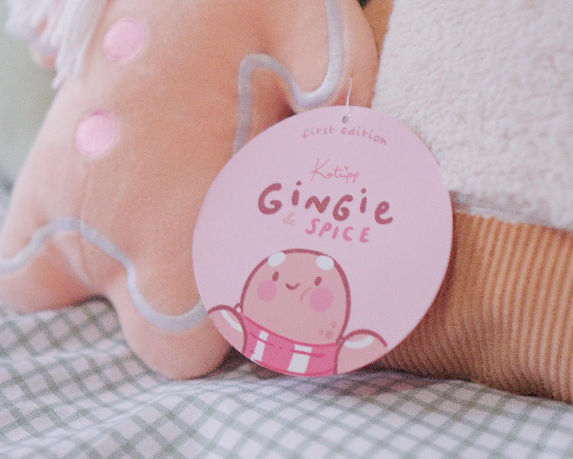 Gingie Soft Plush Toy | Kawaii Gingerbread Plush | Cute Food-Inspired Cuddle Buddy