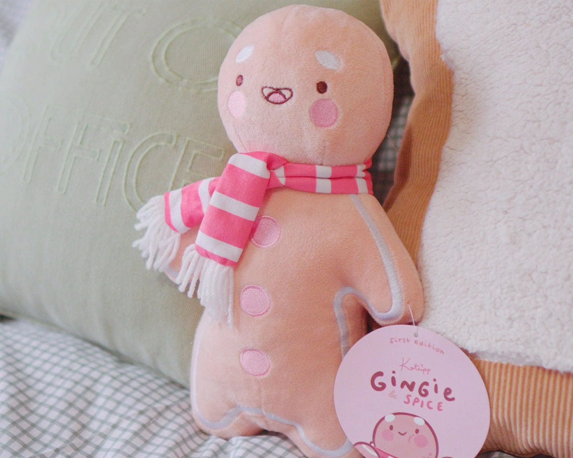 Gingie Soft Plush Toy | Kawaii Gingerbread Plush | Cute Food-Inspired Cuddle Buddy