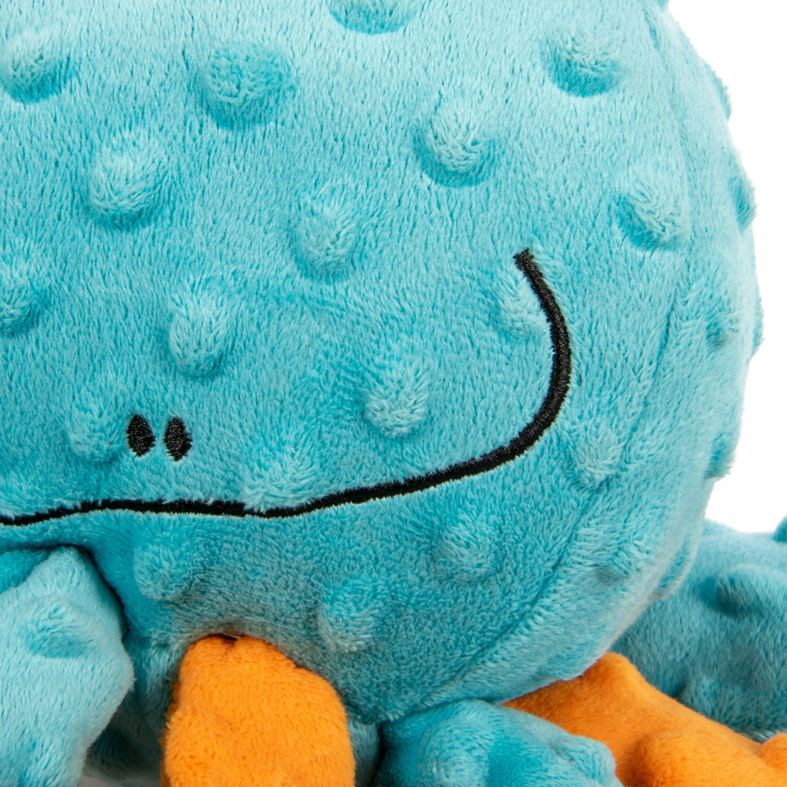 goDog Crazy Tugs Octopus Squeaky Plush Dog Toy with Chew Guard Technology