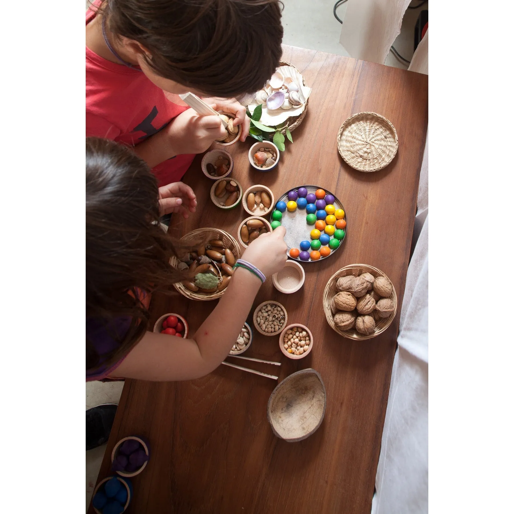 Grapat Wooden Bowls and Marbles with Tongs