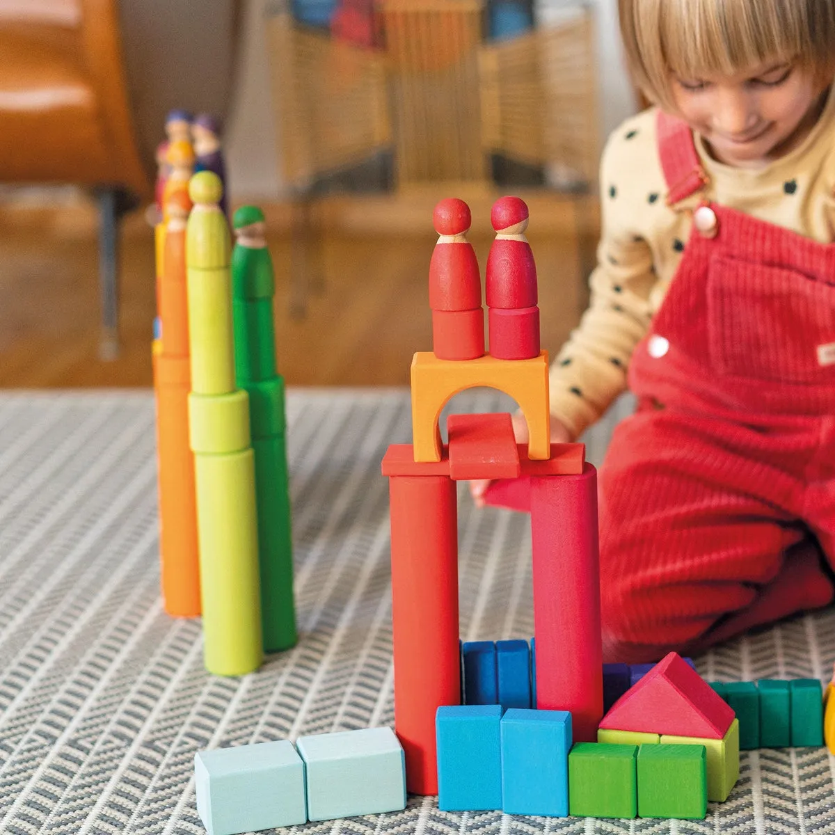 Grimm's rainbow building rollers large 25 pcs
