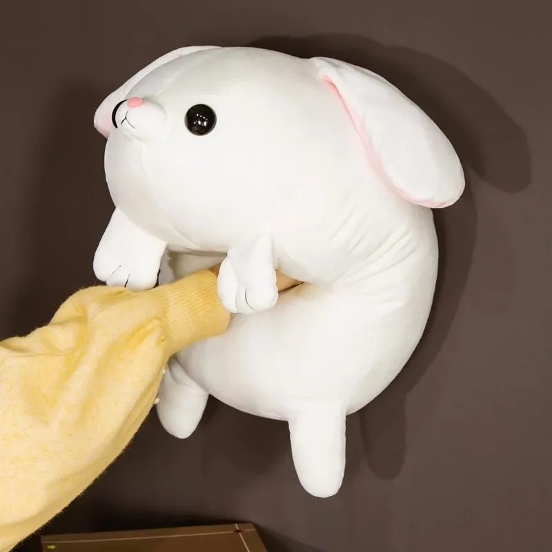 Kawaii White Laying Bunny Plushie Toy