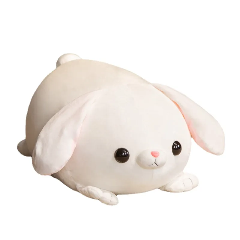 Kawaii White Laying Bunny Plushie Toy