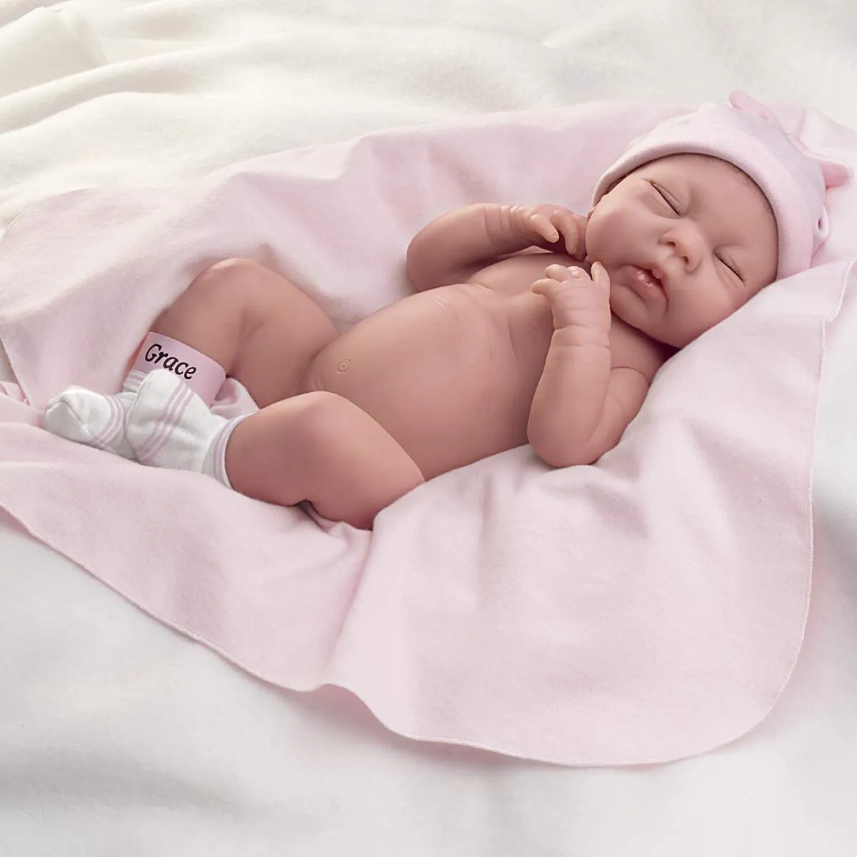 The Ashton - Drake Galleries May God Bless You, Little Grace So Truly Real® Baby Girl Doll Anatomically Correct Realistic Reborn Soft RealTouch® Vinyl Skin by Doll Artist Tinneke Janssens 15.5"-inches