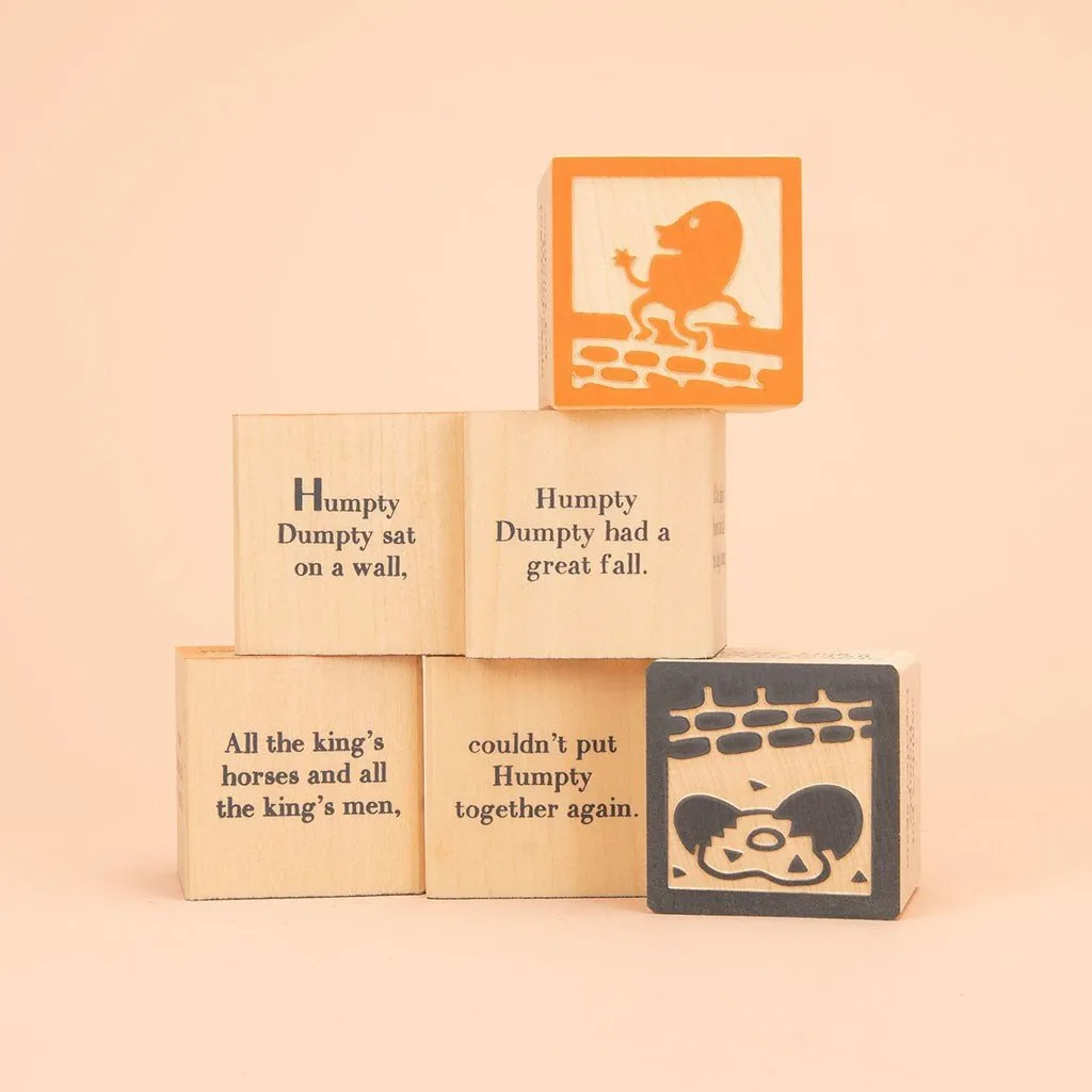Wooden Block Set - 9 Nursery Rhyme Favourite